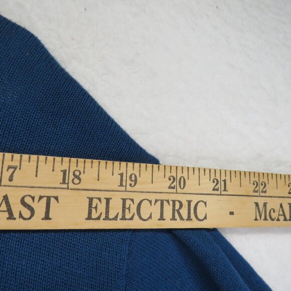 Catherines Cardigan Sweater Womens 2X 22/24W‎ Blue Open Front Elbow Sleeve Knit - Picture 6 of 8